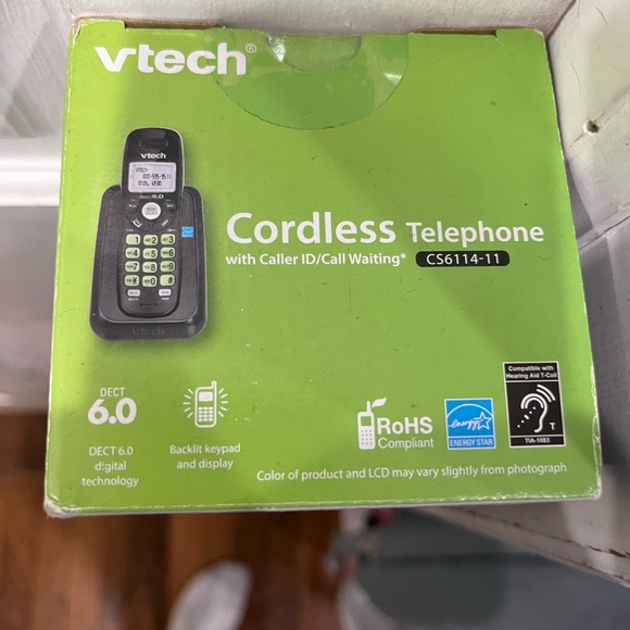 VTech CS6114 DECT 6.0 Cordless Phone with Caller ID/Call Waiting (BLACK) NEW - Picture 6 of 6